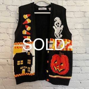 SOLD Karen Scott Halloween Vest M/L